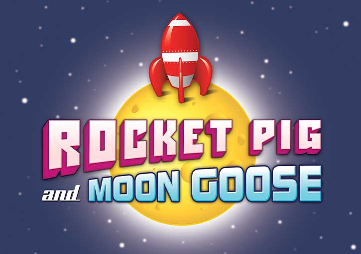 rocket pig and moon goose logo