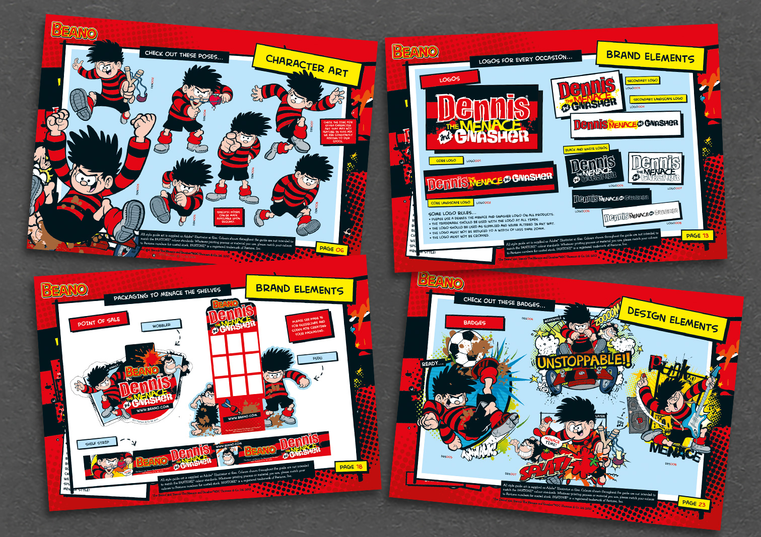 dennis the menace style guide spreads