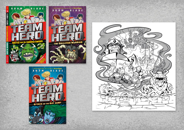 TEAM HERO BOOK COVERS AND SPREAD