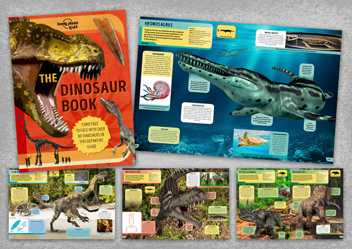 THE DINOSAUR BOOK COVER AND SPREADS
