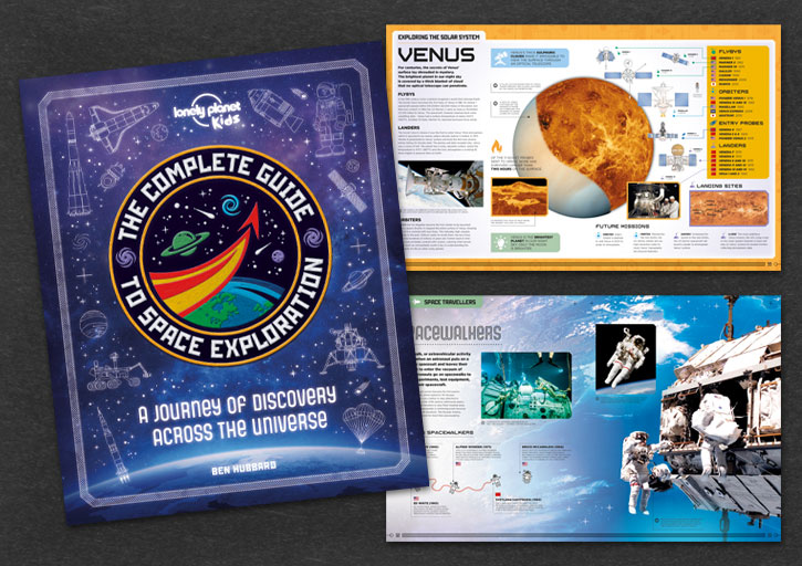THE COMPLETE GUIDE TO SPACE EXPLORATION BOOK COVER AND SPREADS