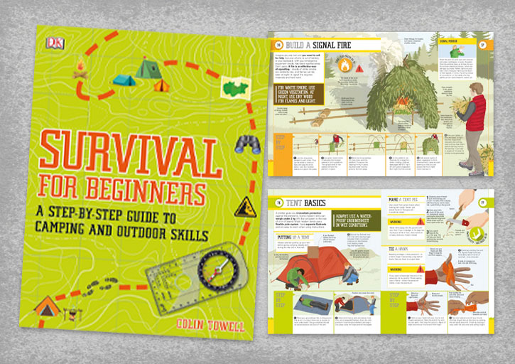 SURVIVAL FOR BEGINNERS BOOK COVER AND SPREADS