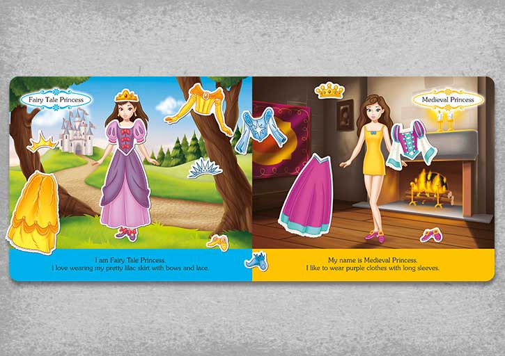 magnetic dress up book spread