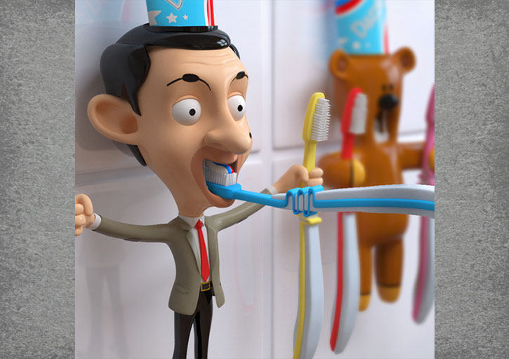 3d product visual mr bean toothpaste holder