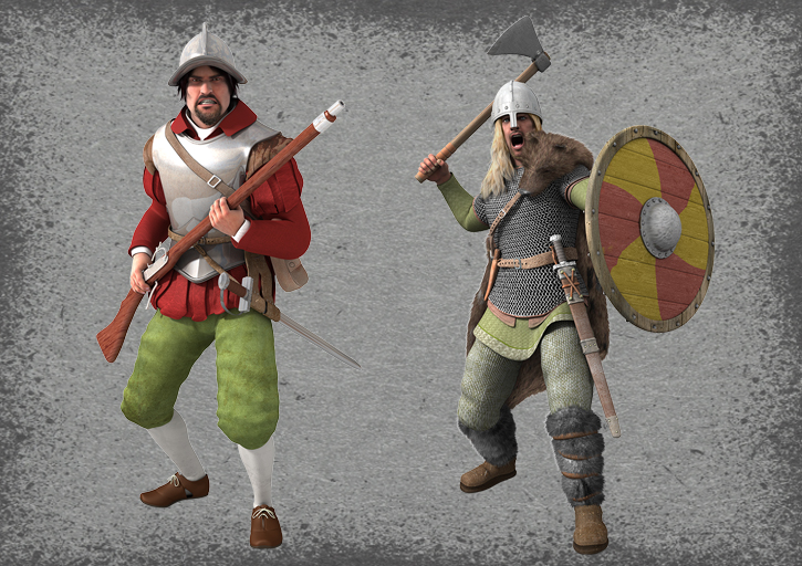 3D HISTORICAL CHARACTERS SAXON AND SOLDIER