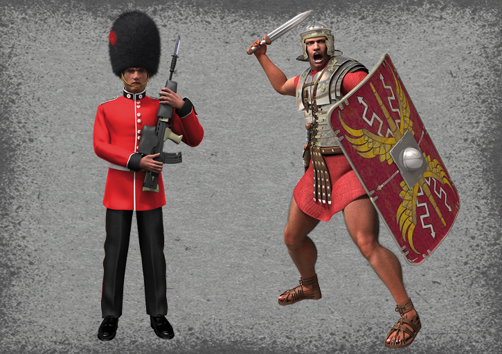 3D HISTORICAL CHARACTERS ROMAN AND BEEFEATER